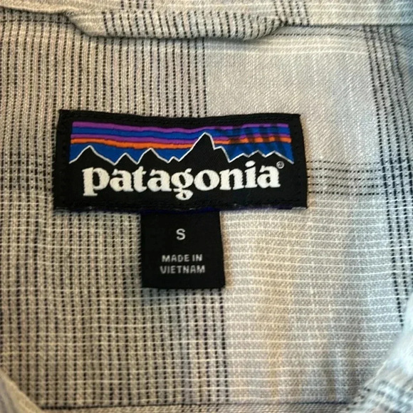 PATAGONIA ORGANIC COTTON MENS SHORT SLEEVE PLAID/CHECK BUTTON DOWN SZ LARGE - Picture 3 of 5